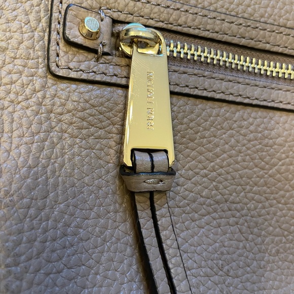 Michael Kors Taupe Leather Satchel Gold Hardware - Picture 2 of 12